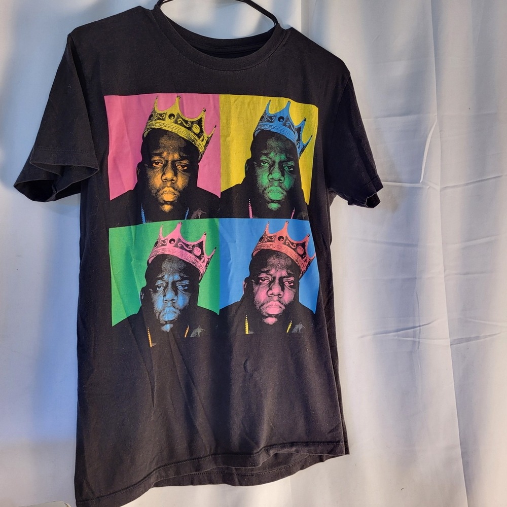 The Notorious BIG Biggie Smalls Art Graphic T-shirt Men Medium Black Music